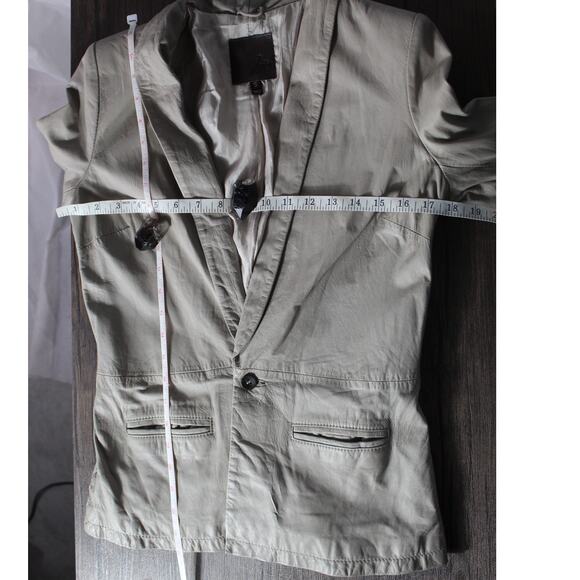 Joie 100% Lamb Leather Blazer Beige Tan Minimalist Neutral Small - Picture 5 of 9